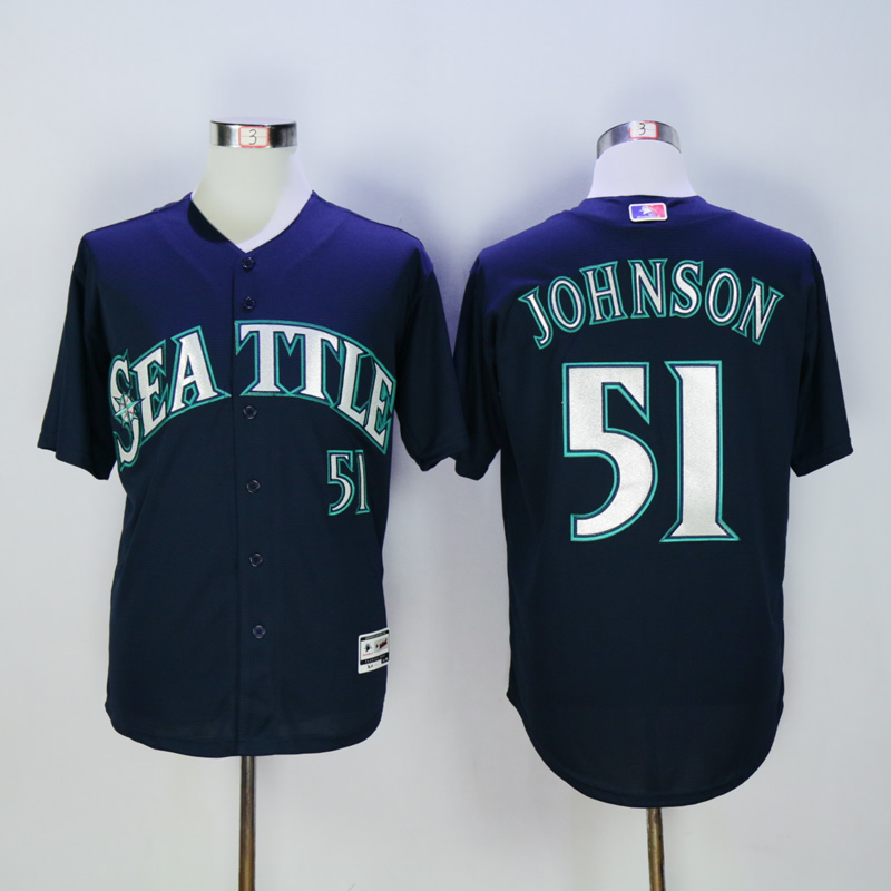 Men Seattle Mariners #51 Johnson Blue MLB Jerseys